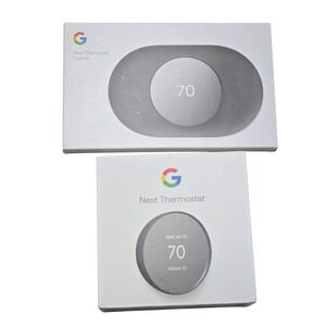 Google Nest Thermostat Charcoal Smart Home Energy Saving 2Pc Set